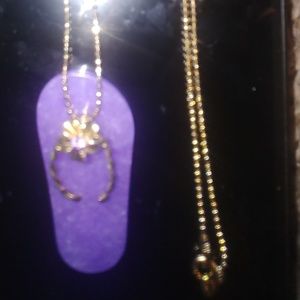Summer sandal gold and purple necklace
